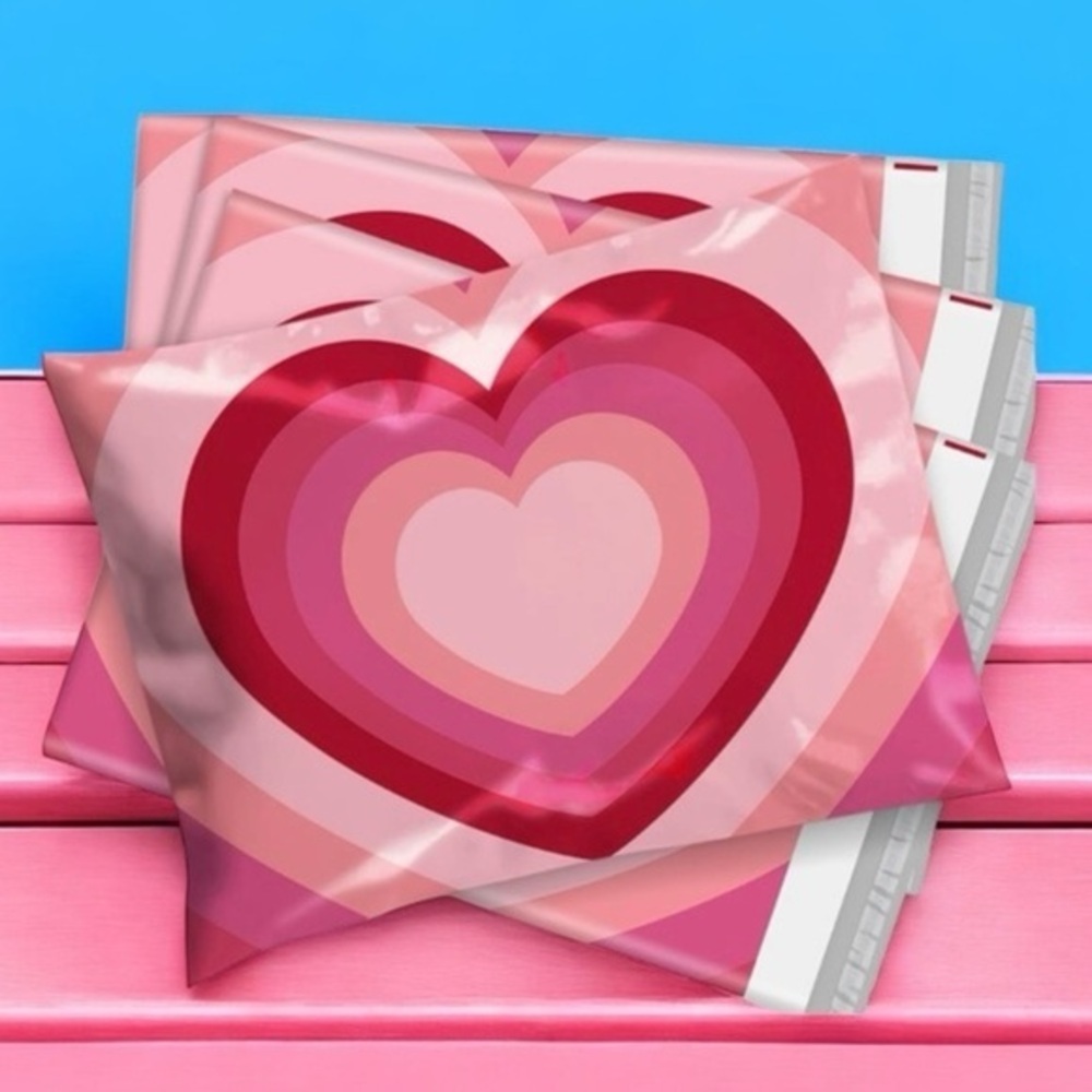 (10) 10x13 Hearts Poly Mailers